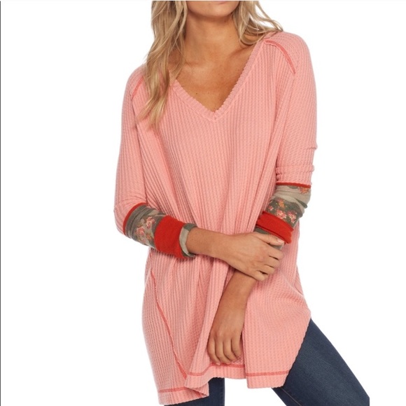 Free People Lovin Leopard Pink Thermal - Picture 3 of 8
